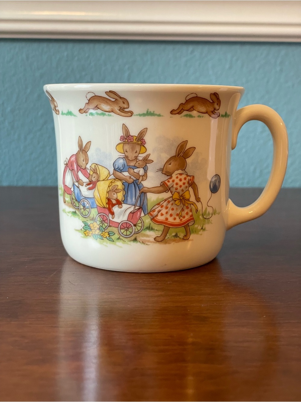 Bunnykins Royal Doulton China Child’s Cup Mothers and Prams Scene